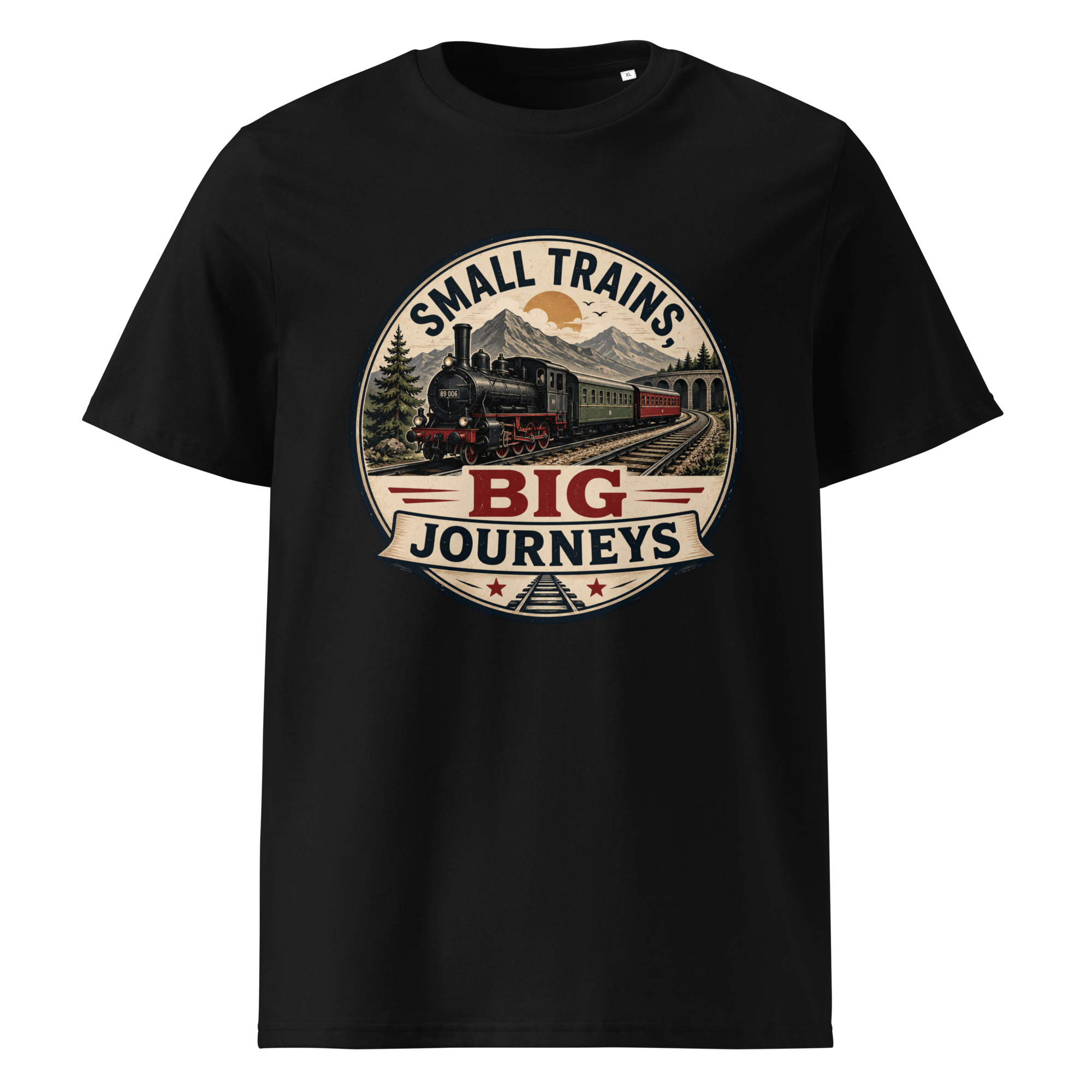 Unisex Organic Cotton T-Shirt Small Trains - Image 3