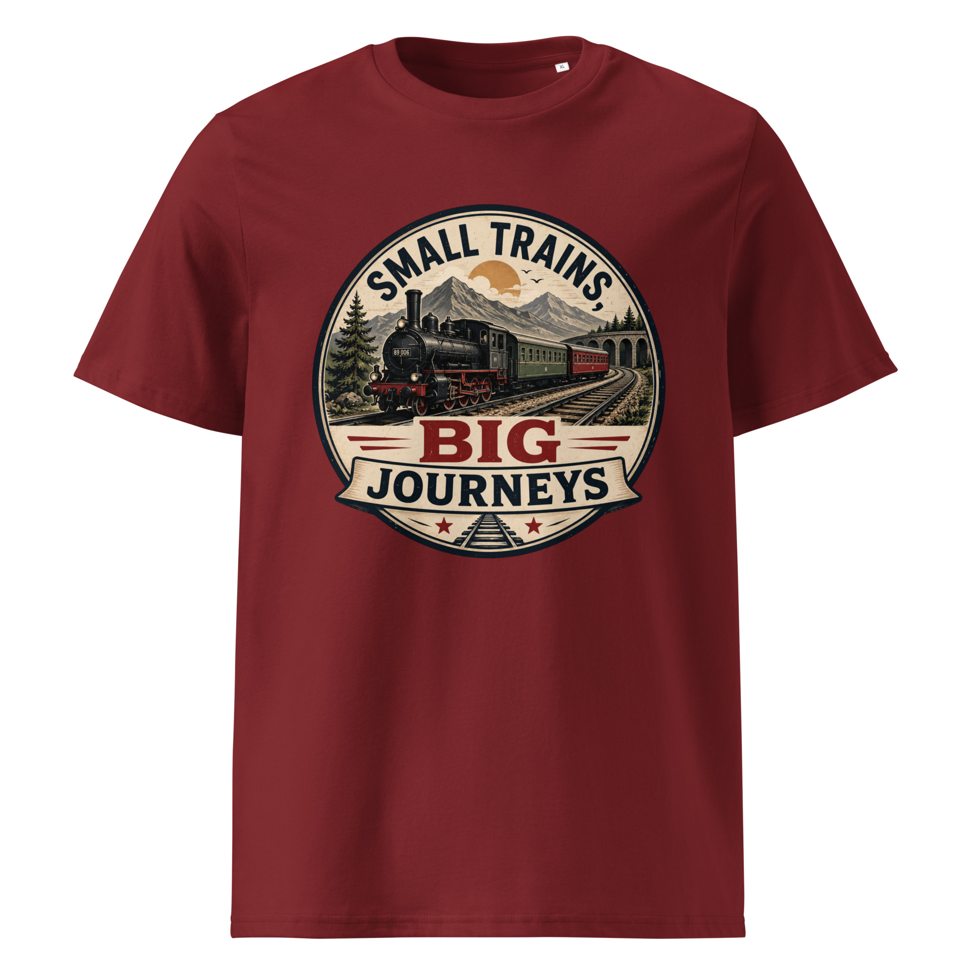 Unisex Organic Cotton T-Shirt Small Trains - Image 5