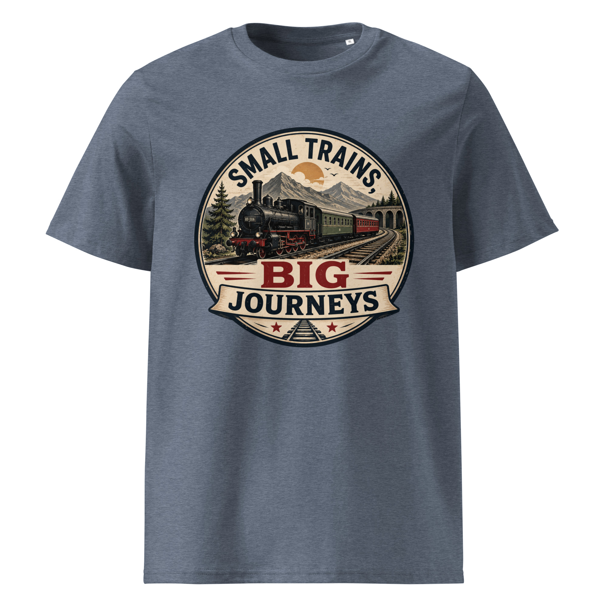 Unisex Organic Cotton T-Shirt Small Trains - Image 8
