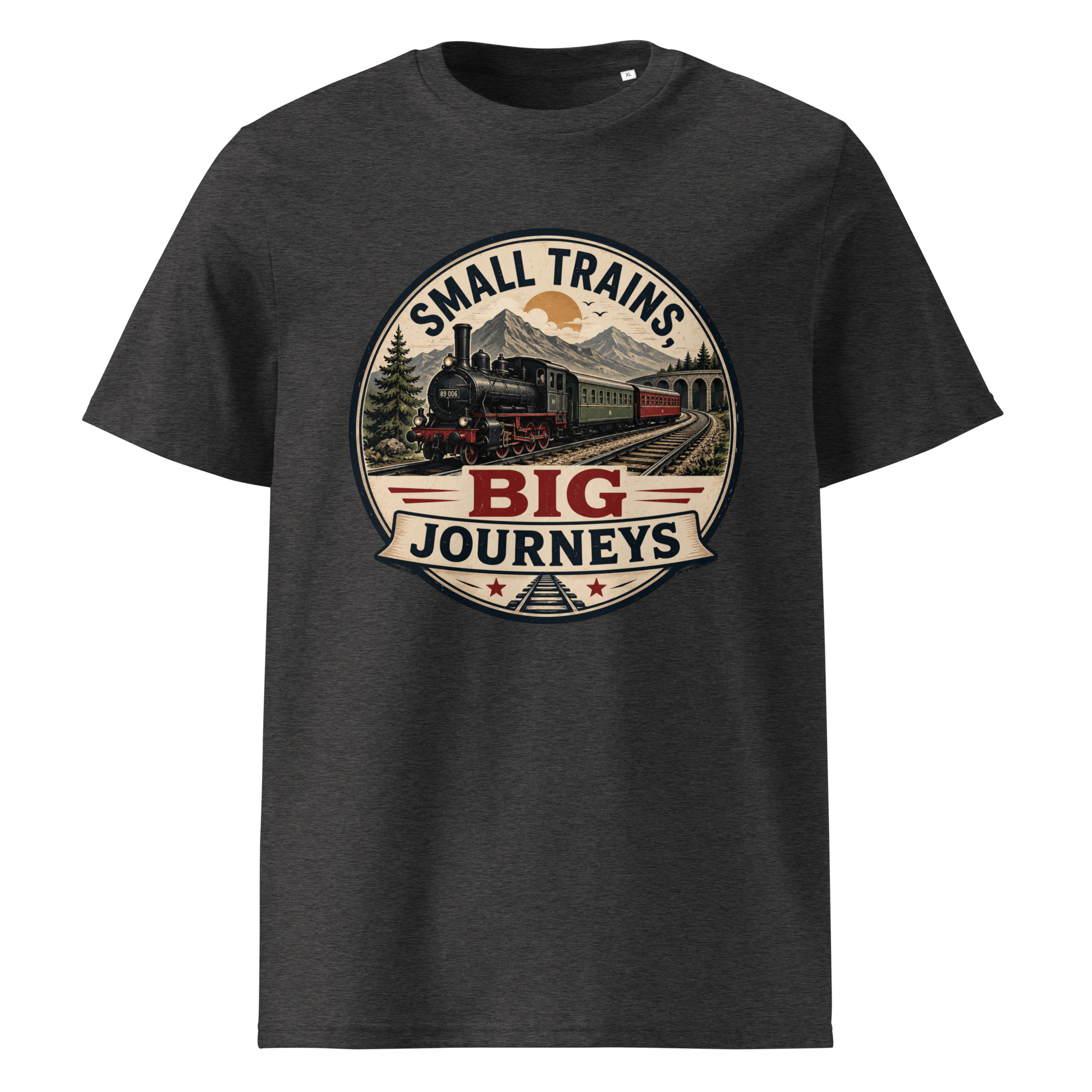 Unisex Organic Cotton T-Shirt Small Trains - Image 4
