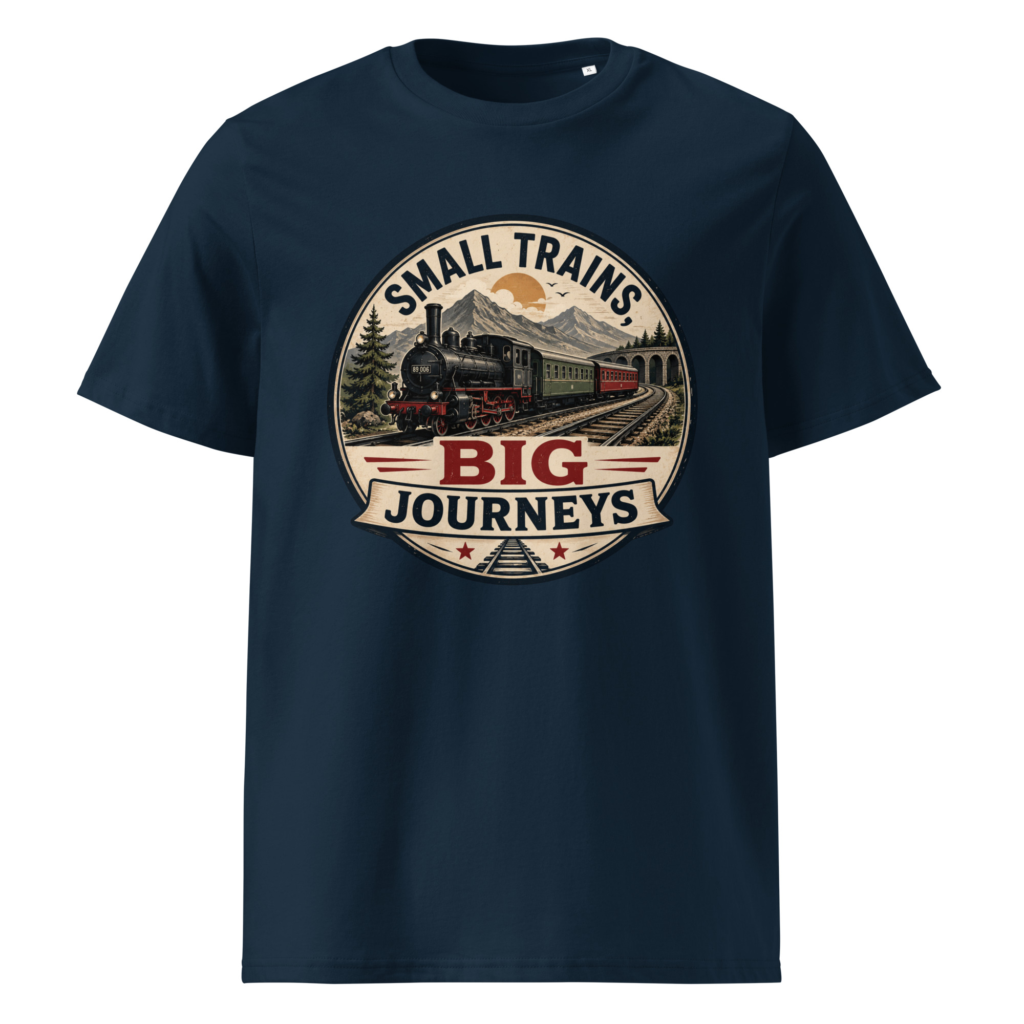 Unisex Organic Cotton T-Shirt Small Trains - Image 2