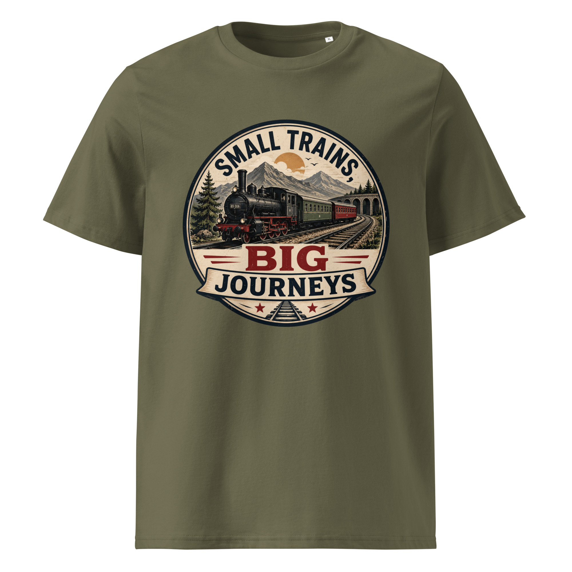 Unisex Organic Cotton T-Shirt Small Trains - Image 7