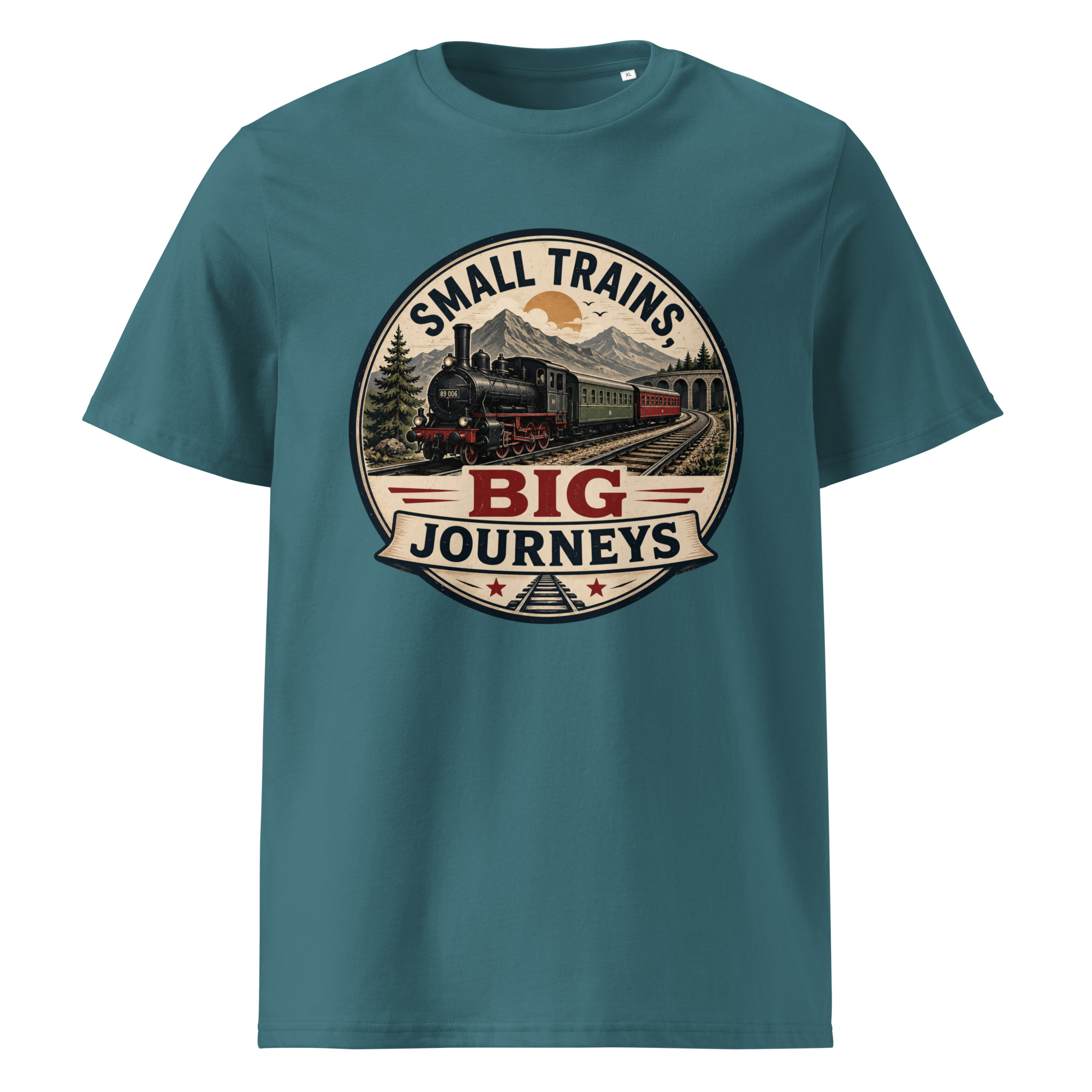 Unisex Organic Cotton T-Shirt Small Trains - Image 6