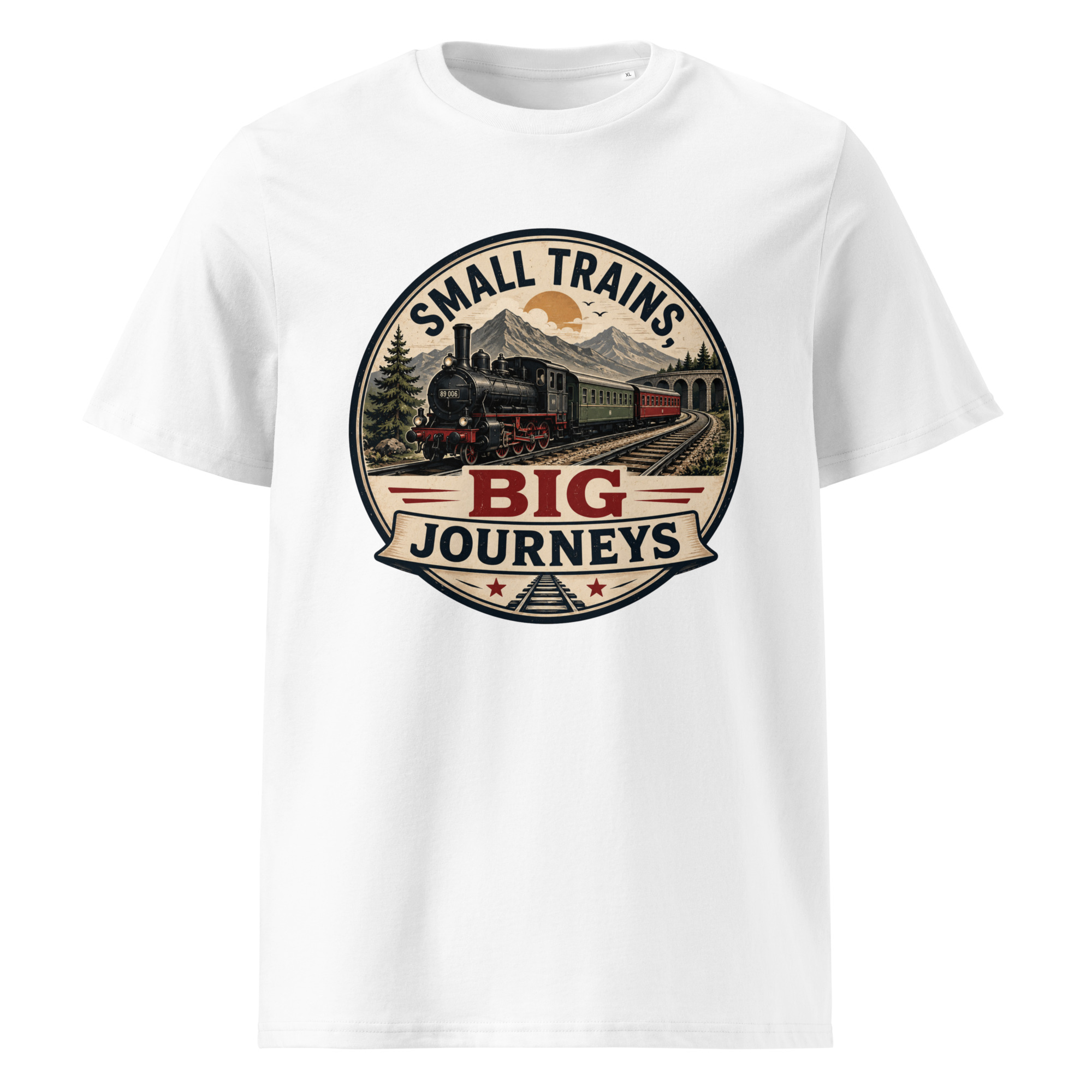 Unisex Organic Cotton T-Shirt Small Trains - Image 14